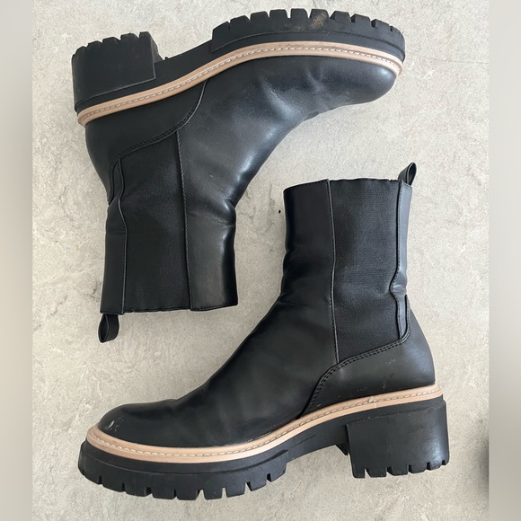 Open Edit Black Lug Boots - Picture 4 of 5